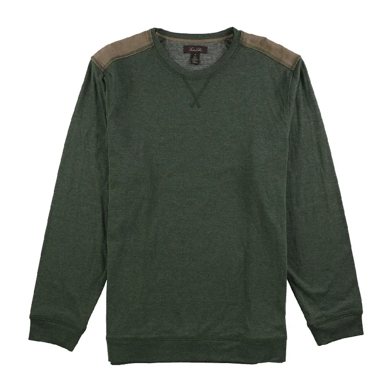 Men's Sweaters with Ribbed CuffsTasso Elba Mens Shoulder Patch Pullover Sweater