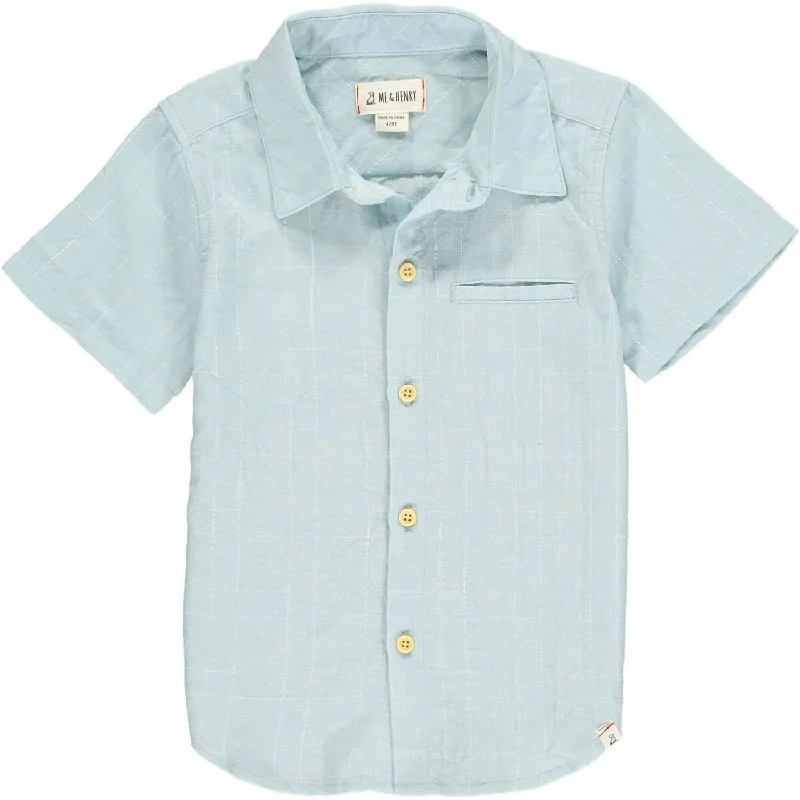 Men's Iron-Free Shirts for Wrinkle-Resistant WearBoy's Newport Button Down Shirt In Blue Grid