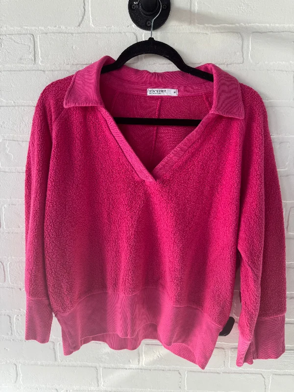 Men's Hoodies with Reinforced HemsSweatshirt Collar By Stateside In Pink, Size: M