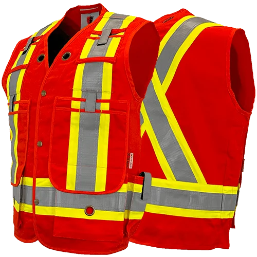 Men's Coats with Flannel LiningAtlas AR/FR Orange Surveyor Vests 2272OR