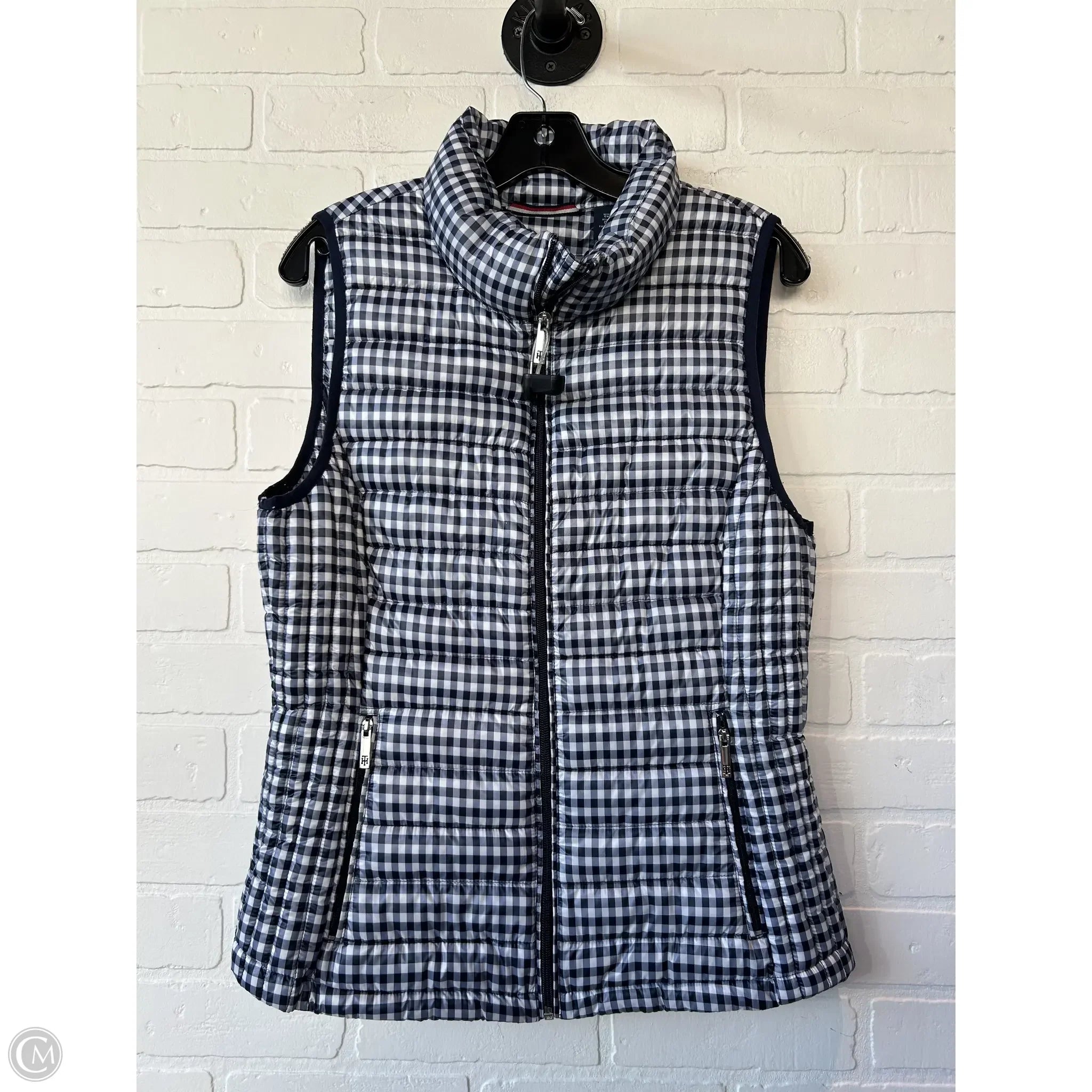 Men's Coats for Winter SportsVest Puffer & Quilted By Tommy Hilfiger In Blue & White, Size: M