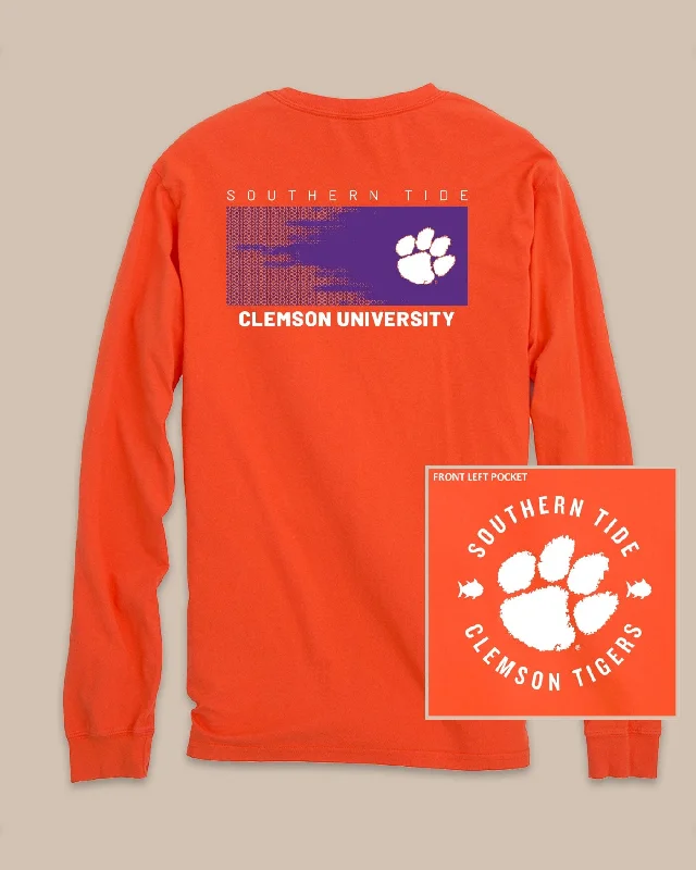 Durable Men's Work ShirtsClemson Tigers Gameday Hexagon Gradient T-Shirt