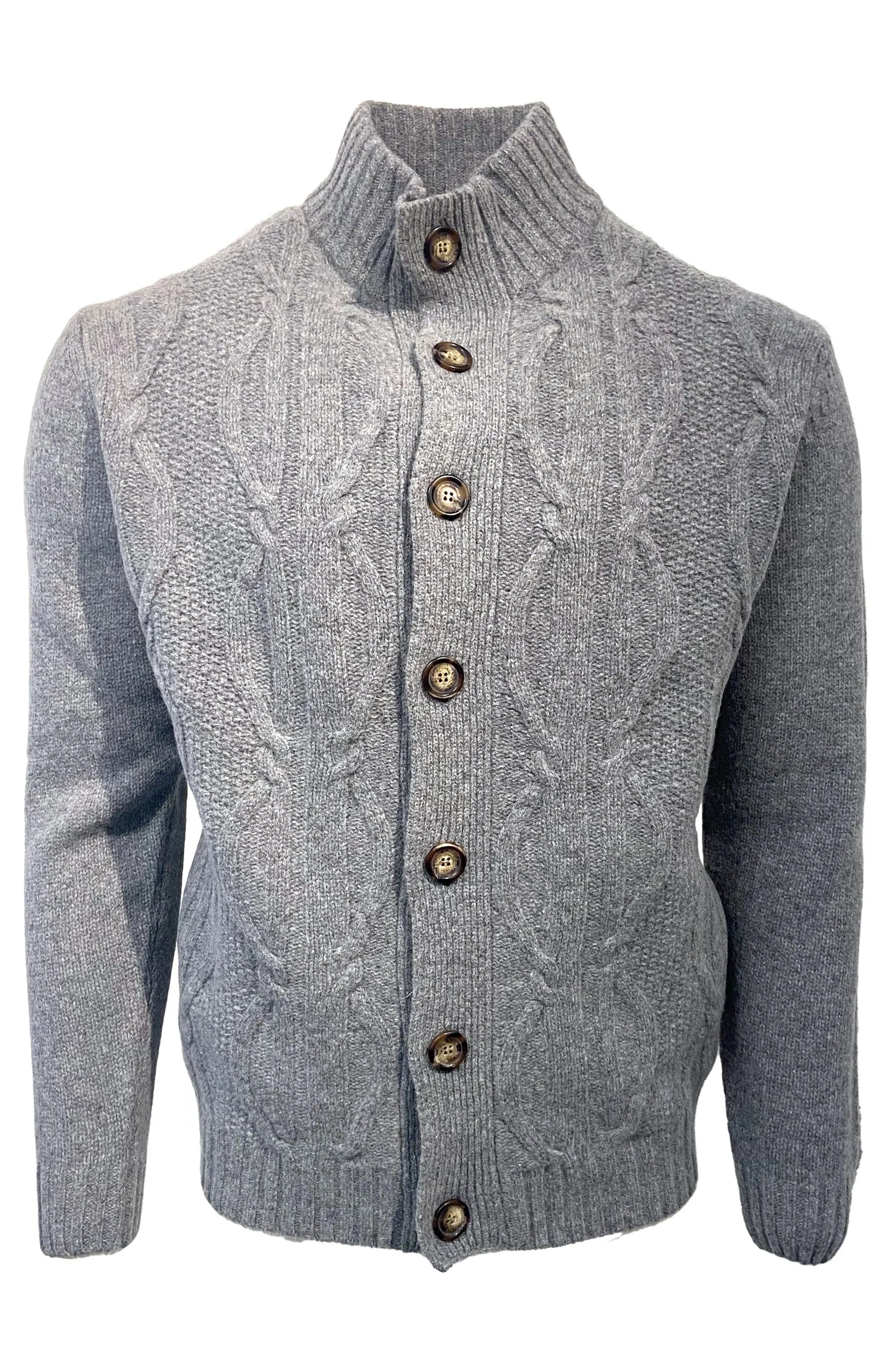 Men's Sweaters with A-Line ShapesViyella Button Cardigan Made In Italy Grey - 651642 3498 Men's Sweaters with A-Line ShapesViyella Button Cardigan Made In Italy Grey - 651642 3498