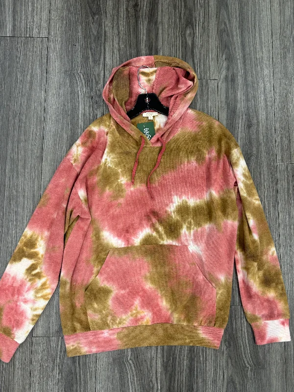 Men's Hoodies for GymSweatshirt Hoodie By Oddi In Brown & Pink, Size: M