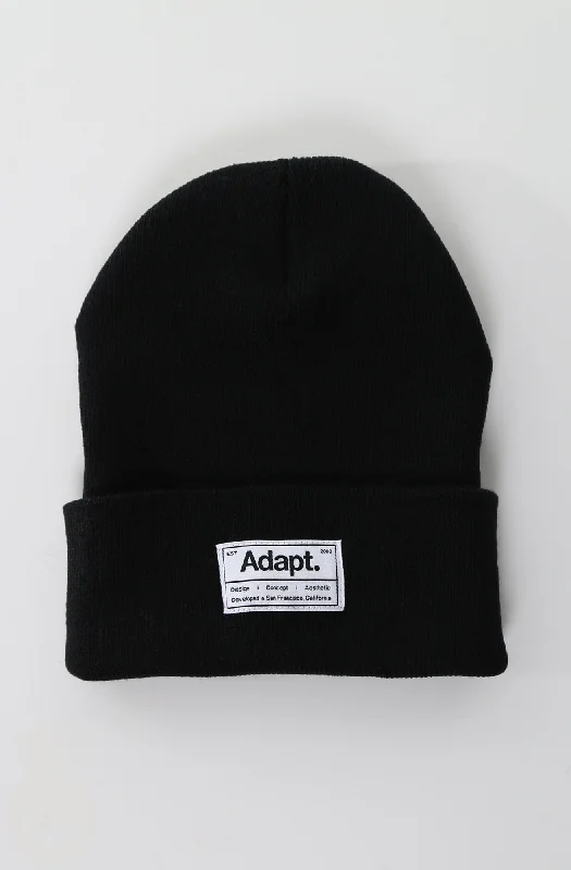 Quilted Beanies for Cold WeatherShivan (Black Cuff Beanie)