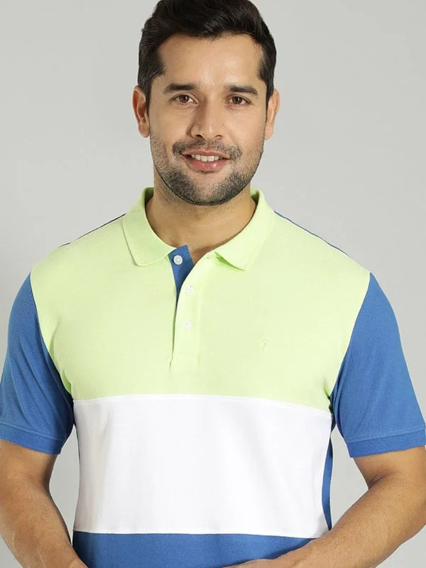 Men's Shirts with Double-Breasted DesignsMen Color Block Polo T-Shirt