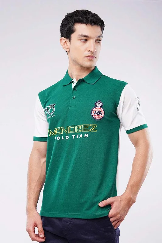 Men's Shirts with Wingtip CollarsSports Polo Shirt - Green & White