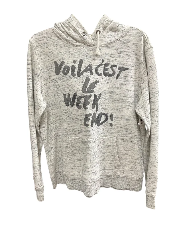 Luxurious Men's Cashmere HoodiesSweatshirt Hoodie By Logg In Grey, Size: L