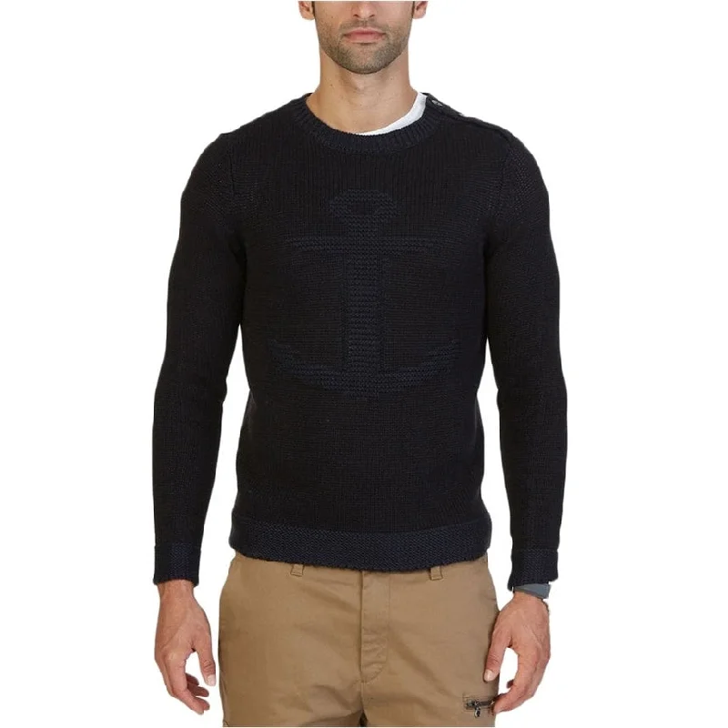 Men's Sweaters with Ribbed WaistbandsNautica Mens Iconic Knit Anchor Pullover Sweater Men's Sweaters with Ribbed WaistbandsNautica Mens Iconic Knit Anchor Pullover Sweater