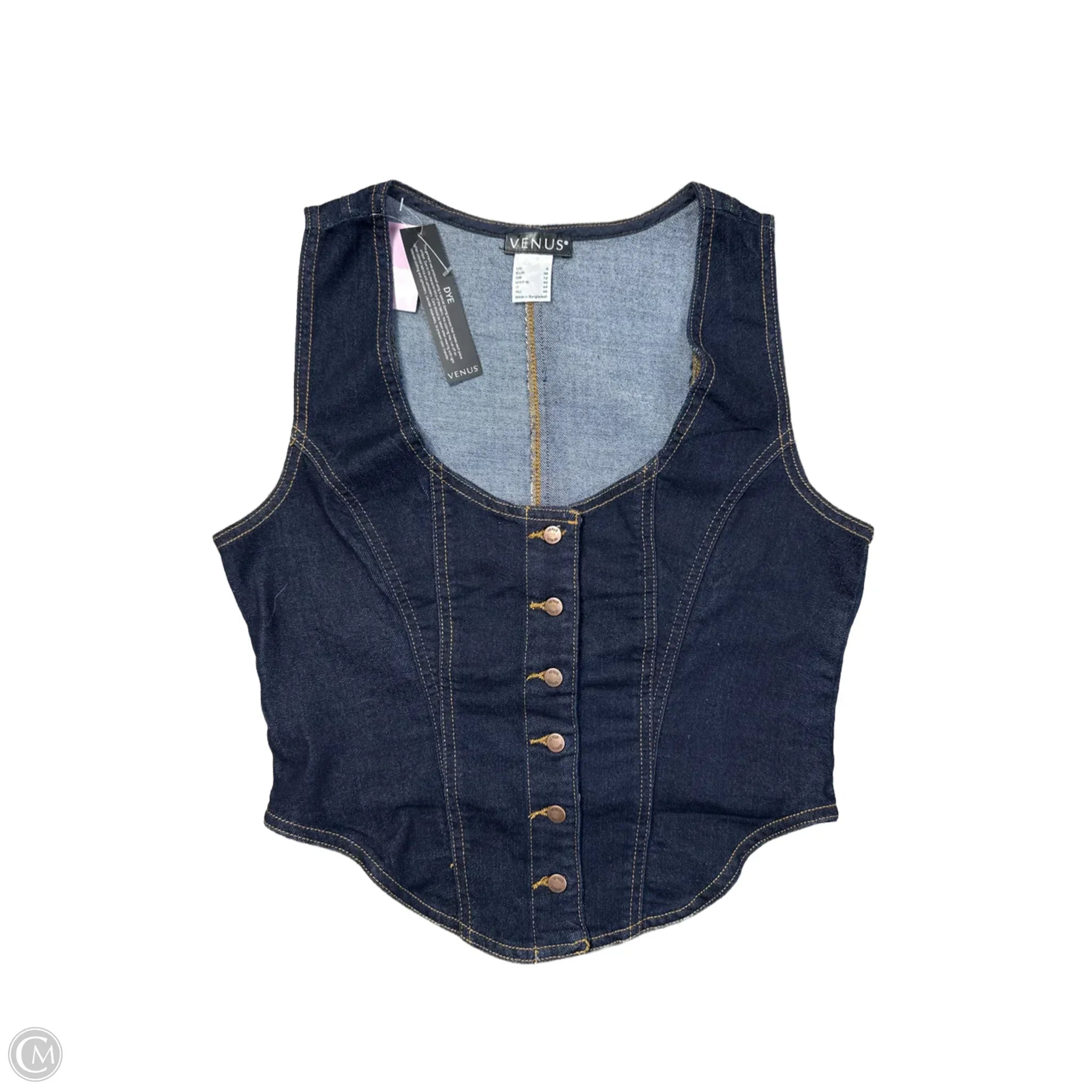 Essential Men's Puffer JacketsVest Other By Venus In Blue Denim, Size: S