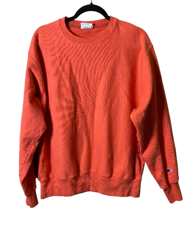 Modern Men's Tech HoodiesSweatshirt Crewneck By Champion In Orange, Size: L