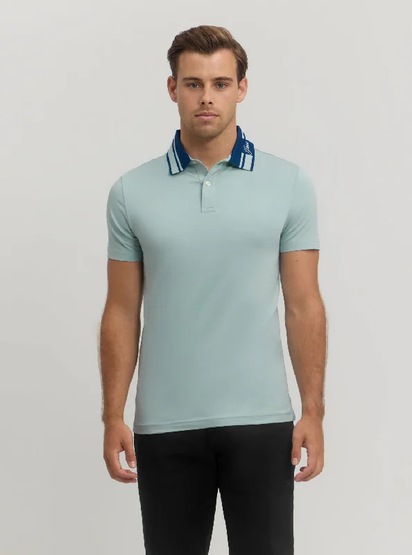 Men's Shirts with Checkered PatternsLight Blue Nolan Short Sleeve Polo T-Shirt