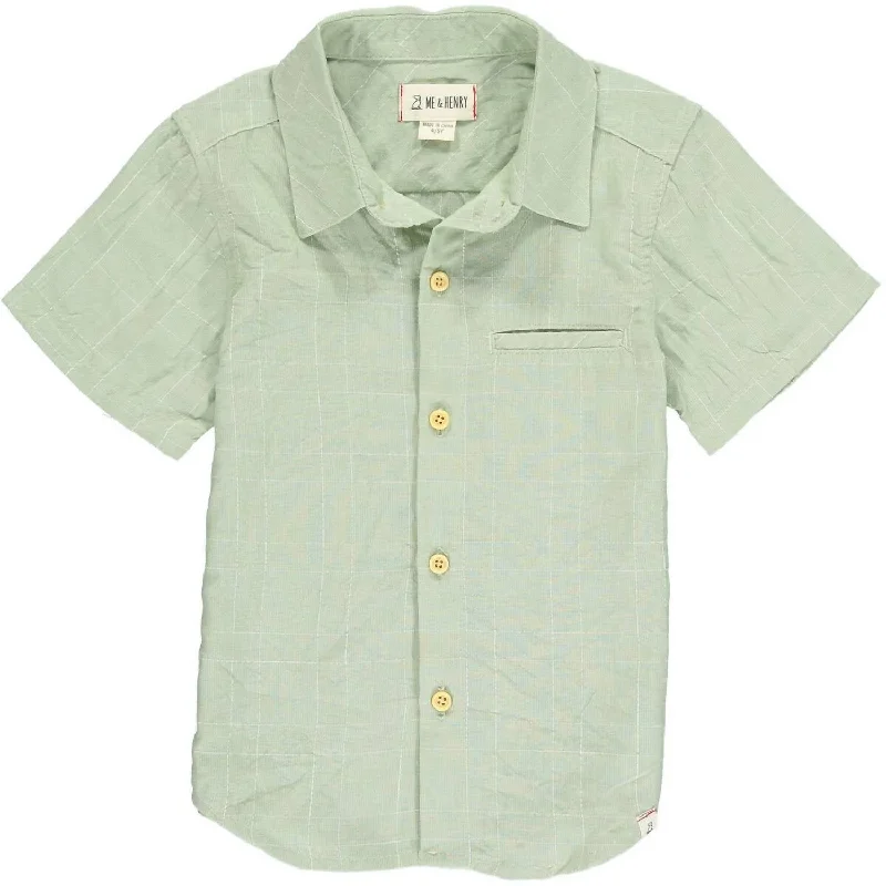 Men's Limited Edition Shirts for ExclusivityBoy's Newport Button Down Shirt In Sage Grid