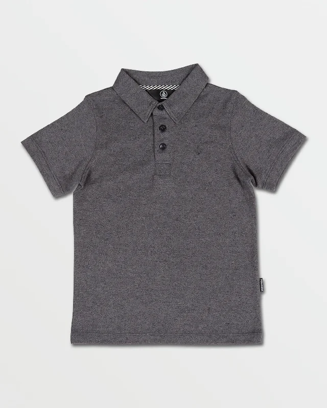 Warm Men's Fleece-Lined TopsLittle Boys Wowzer Polo Short Sleeve - Dark Grey