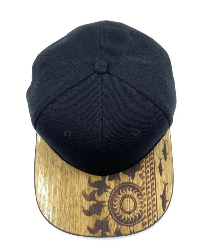 Unique Fedora CapsSunshark Koa Wood Hat - Flat Bill