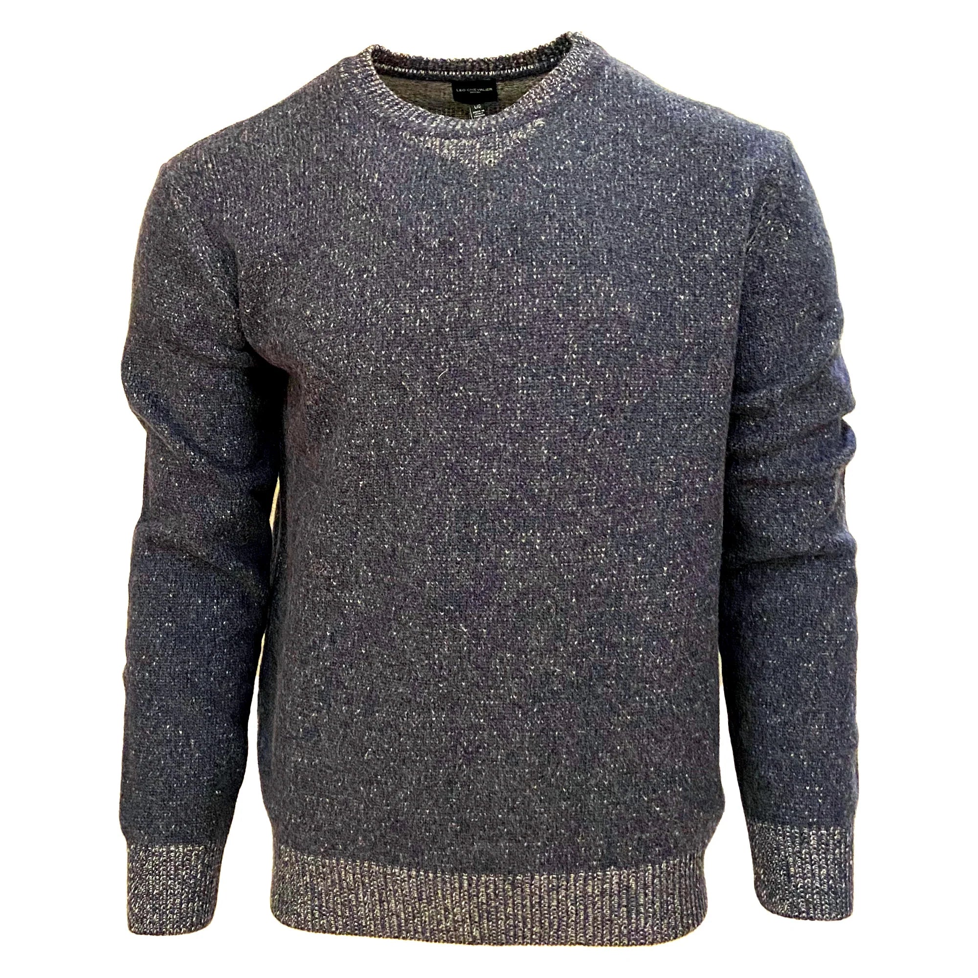 Men's Sweaters with Ribbed CuffsLeo Chevalier 2 Tone Crew Neck Navy - 529640 1998