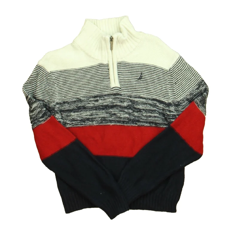 Men's Sweaters with Herringbone PatternsNautica Boys Ivory | Red | Navy Sweater