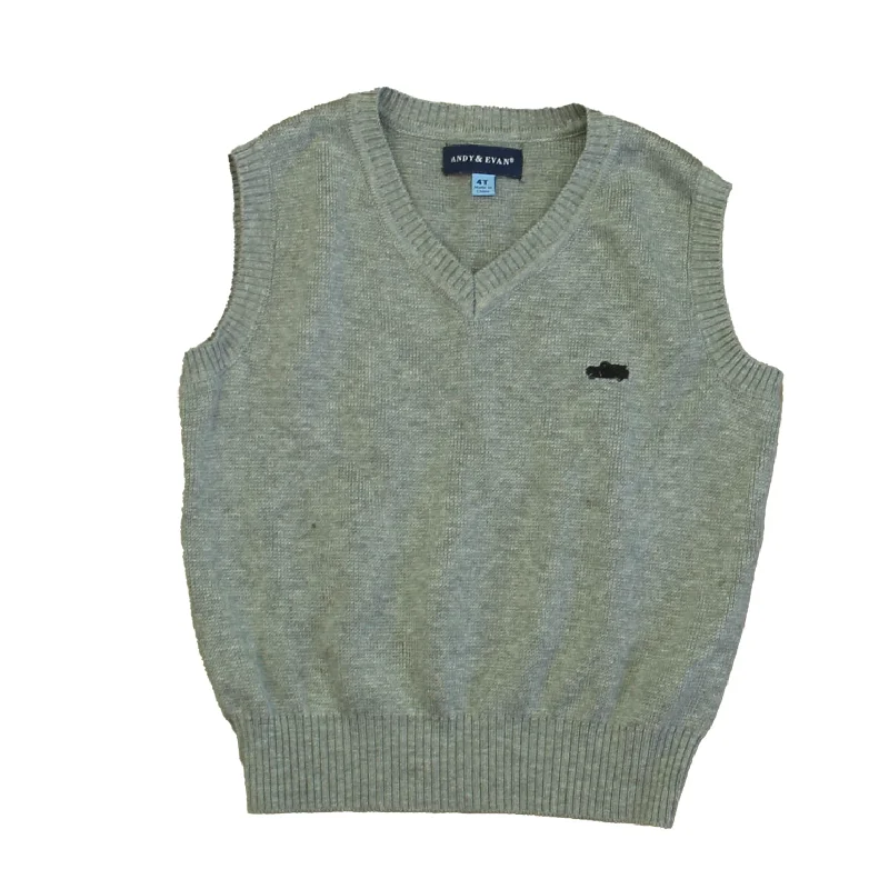 Solid-Colored Men's SweatersAndy & Evan Boys Gray Sweater Vest