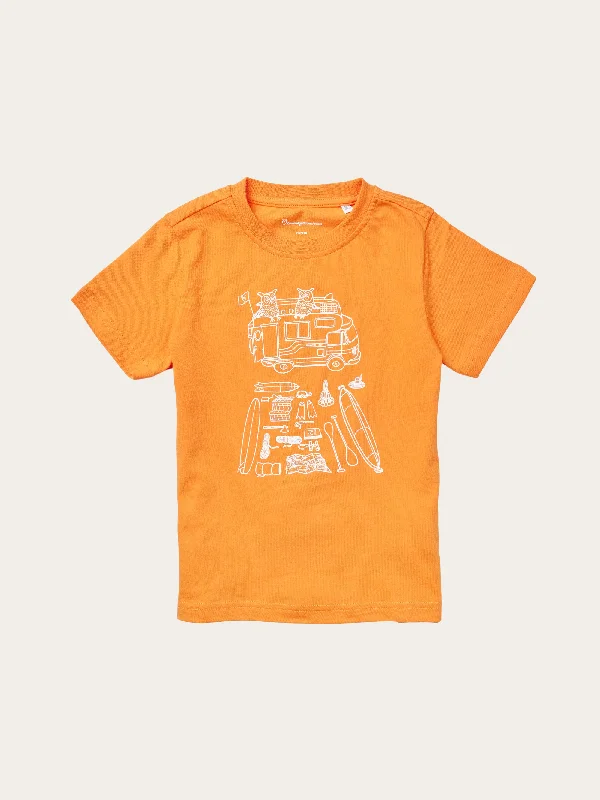 Stylish Men's HenleysRoad trip printed t-shirt - Russet orange