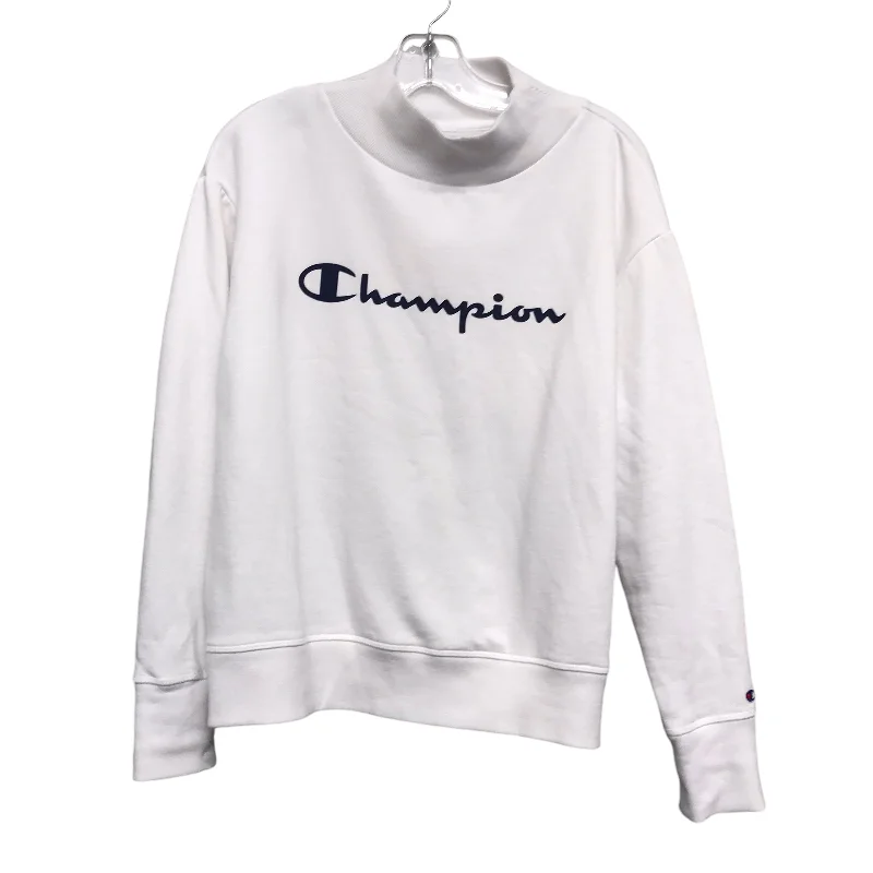 Practical Men's Water-Resistant HoodiesSweatshirt Collar By Champion In White, Size:M Practical Men's Water-Resistant HoodiesSweatshirt Collar By Champion In White, Size:M