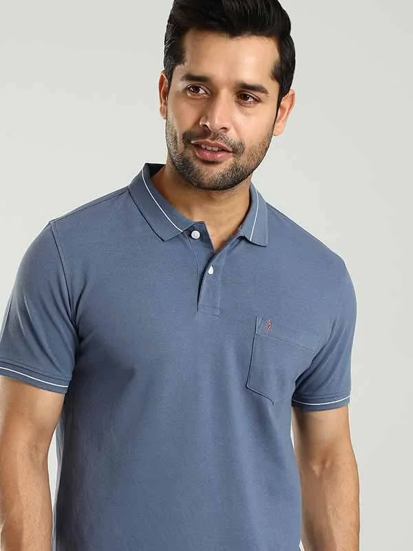 Men's Shirts with Embellished HemlinesMen Solid Polo T-Shirt