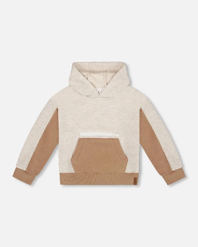 Men's Sweaters with Short SleevesFrench Terry Color Block Pullover Hoodie Sweatshirt Beige And Off-White Men's Sweaters with Short SleevesFrench Terry Color Block Pullover Hoodie Sweatshirt Beige And Off-White