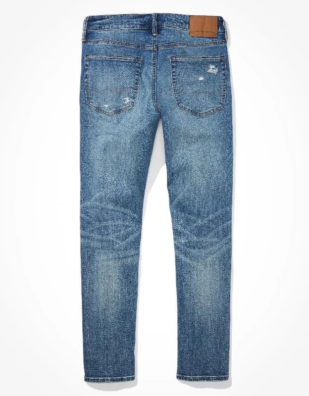 Leather Patch Men's JeansAE AirFlex+ Patched Slim Straight Jean