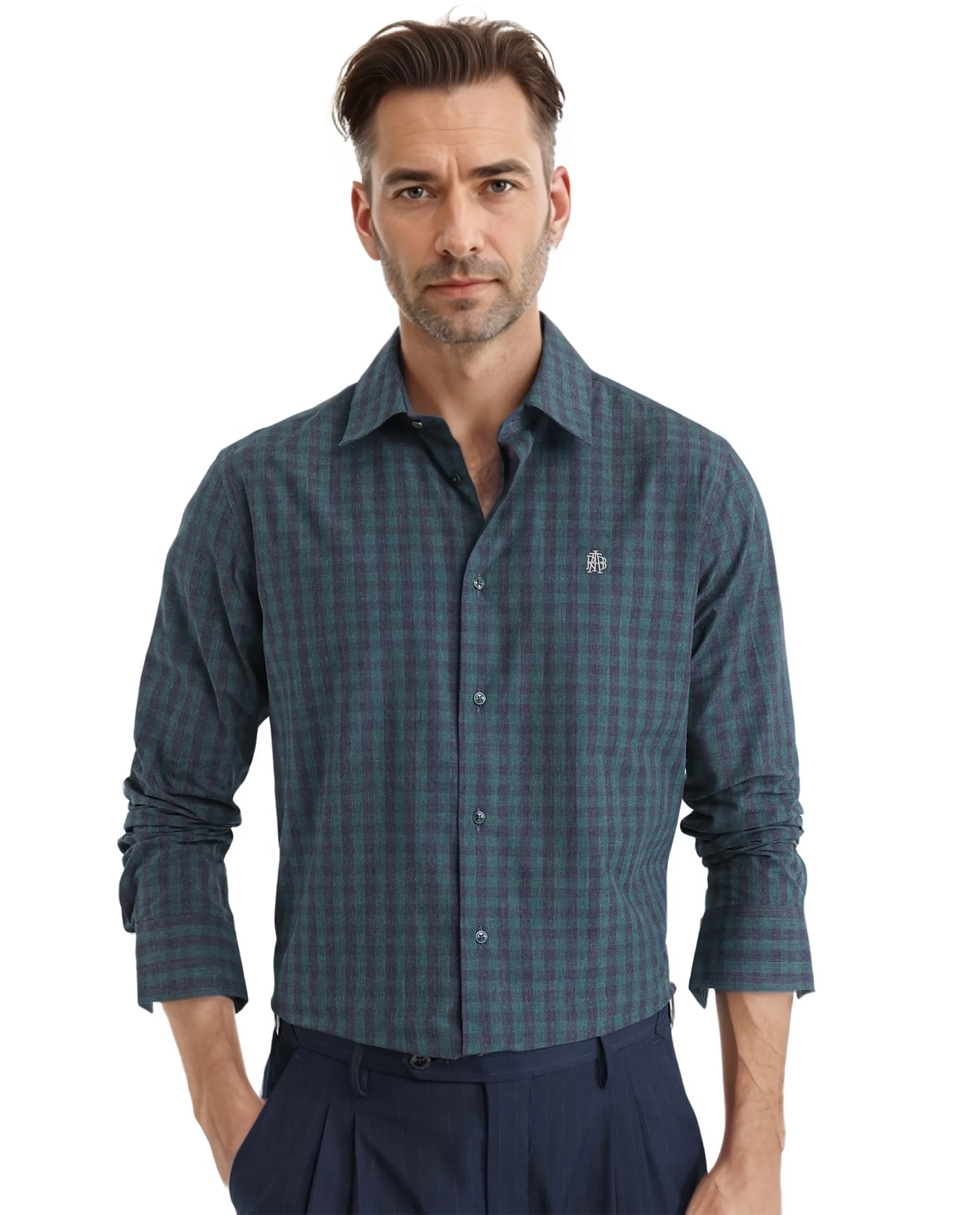Durable Men's Work ShirtsRare Rabbit Men Otts Dark Green Cotton Poly Fabric Full Sleeve Regular Fit Checked Shirt Durable Men's Work ShirtsRare Rabbit Men Otts Dark Green Cotton Poly Fabric Full Sleeve Regular Fit Checked Shirt