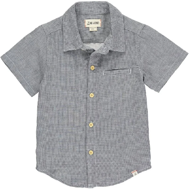 Men's Neutral-Tone Shirts for Versatile StylingBoy's Newport Button Down Shirt In Charcoal Microcheck