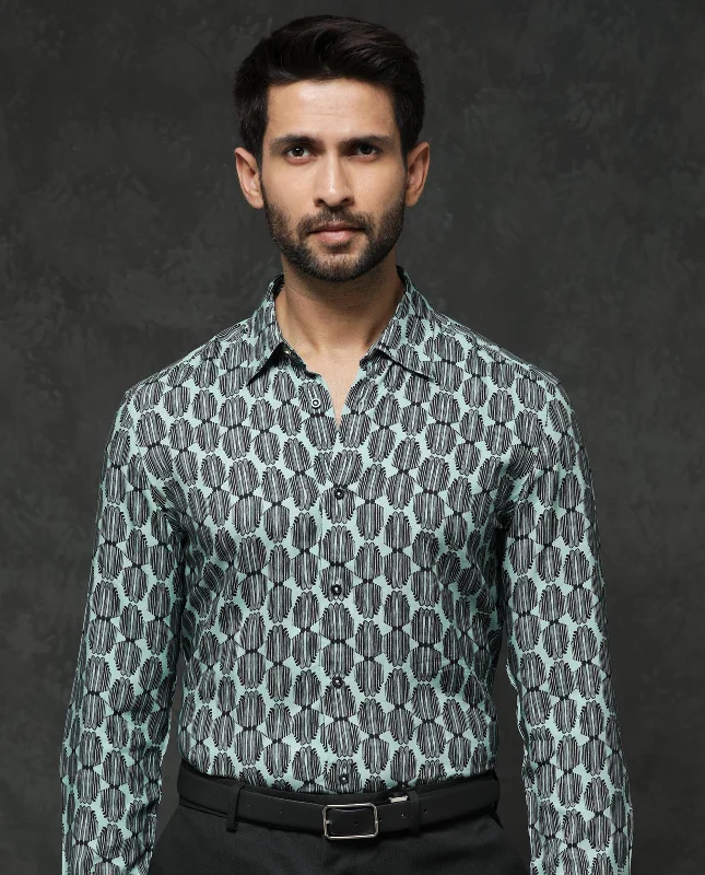 Men's Plaid Shirts for a Country CharmRare Rabbit Mens Tulls Dusky Turq Full Sleeve Geometric Print Shirt Men's Plaid Shirts for a Country CharmRare Rabbit Mens Tulls Dusky Turq Full Sleeve Geometric Print Shirt
