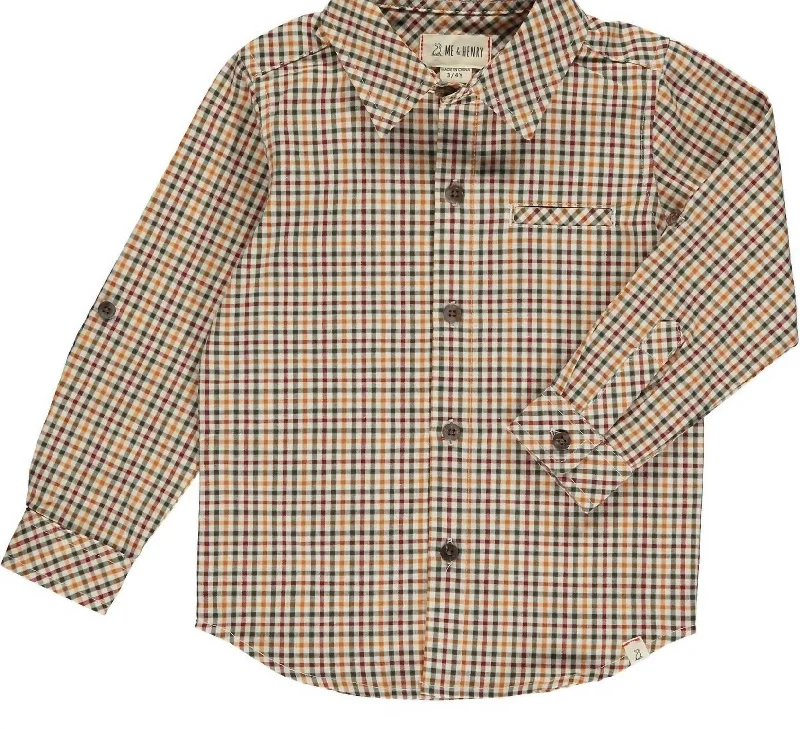 Men's Pattern-Clashing Shirts for Bold FashionBoy's Atwood Long Sleeve Shirt In Navy/gold Plaid Men's Pattern-Clashing Shirts for Bold FashionBoy's Atwood Long Sleeve Shirt In Navy/gold Plaid
