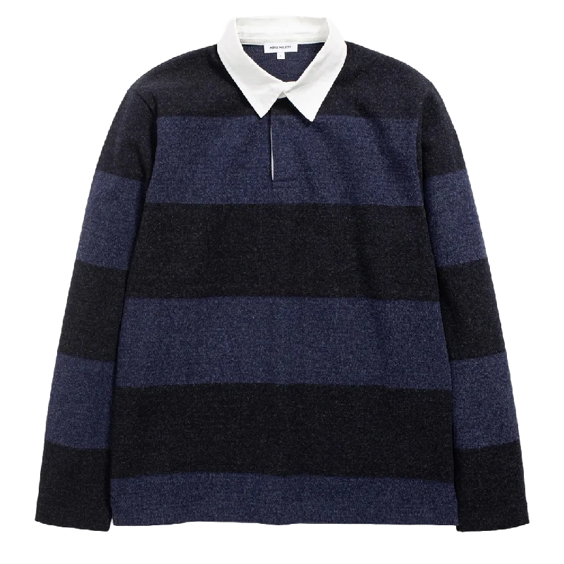 Men's Shirts with Logo EmbossmentsNorse Projects Ruben Brushed Jersey Rugby LS Polo Navy Men's Shirts with Logo EmbossmentsNorse Projects Ruben Brushed Jersey Rugby LS Polo Navy