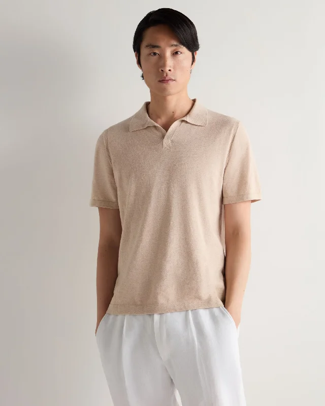Men's Shirts with Moisture-Wicking FabricMen's Polo Cotton Cashmere T-Shirt Sandstone Brown Men's Shirts with Moisture-Wicking FabricMen's Polo Cotton Cashmere T-Shirt Sandstone Brown