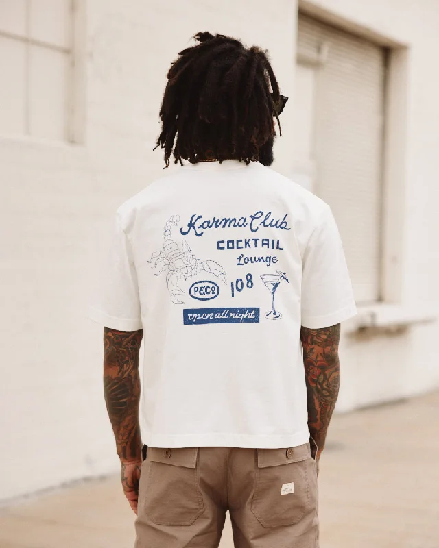 Patterned Men's Hawaiian ShirtsKarma Lounge Boxy T-Shirt - Off White