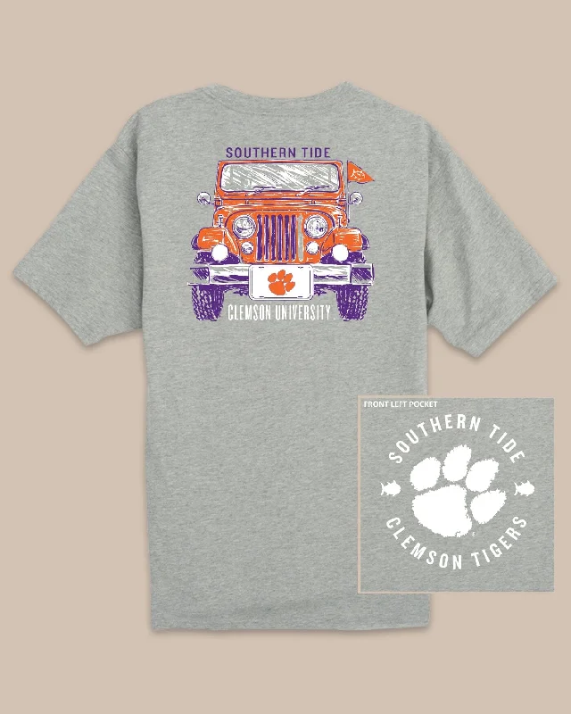 Men's Unique and Designer TopsClemson Tigers Heather Front Plate T-Shirt