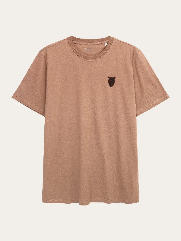 Men's Shirts with Cowl NecksRegular fit owl chest embroidery t-shirt - Chocolate Malt Men's Shirts with Cowl NecksRegular fit owl chest embroidery t-shirt - Chocolate Malt