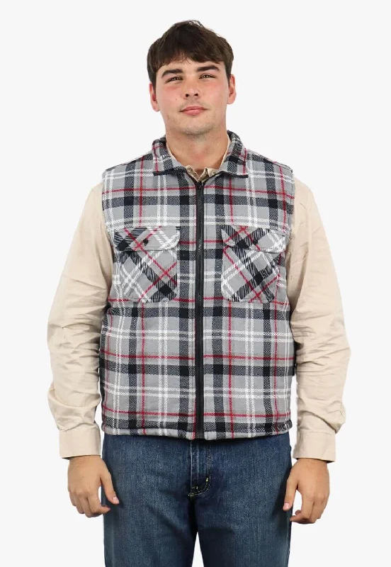 Elegant Men's Wool CoatsPilbara Zipper Flannelette Quilted Vest