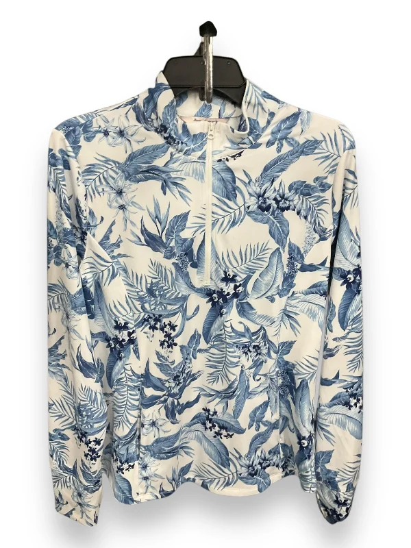 Men's Hoodies with Built-In HeadphonesAthletic Sweatshirt Collar By Tommy Bahama In Blue & White, Size: L Men's Hoodies with Built-In HeadphonesAthletic Sweatshirt Collar By Tommy Bahama In Blue & White, Size: L