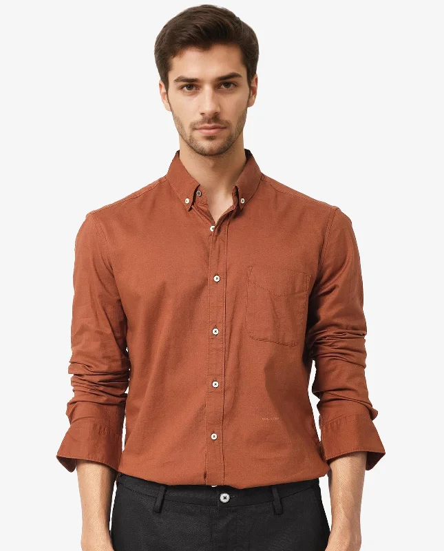 Men's Patterned Dress Shirts for a Unique TwistRare Rabbit Men's Auxfo Brown Cotton Fabric Full Sleeves Solid Shirt Men's Patterned Dress Shirts for a Unique TwistRare Rabbit Men's Auxfo Brown Cotton Fabric Full Sleeves Solid Shirt