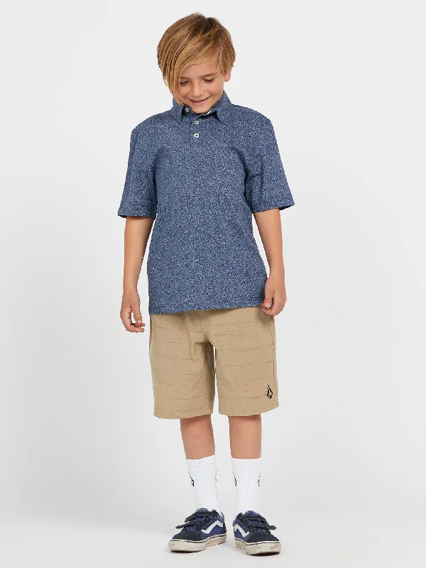 Men's Shirts with Mandarin CollarsBig Boys Wowzer Short Sleeve Polo - Baja Indigo