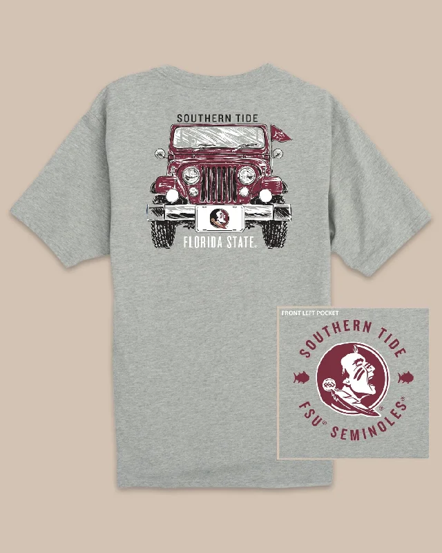 Men's Shirts with Adjustable CuffsFSU Seminoles Heather Front Plate T-Shirt