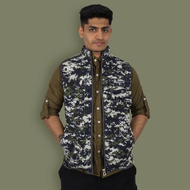 Men's Coats with Convertible CollarsSariska Quilted Unisex Half Jacket