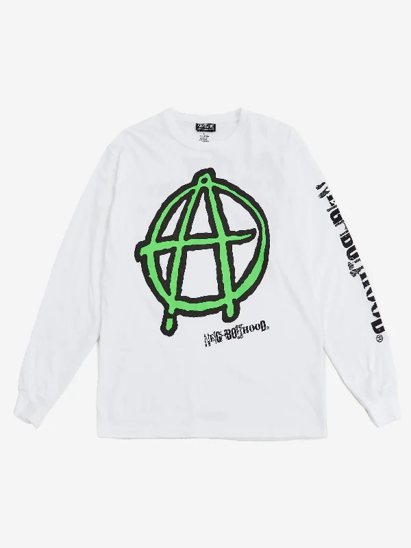 Men's Shirts with Plaid PatternsNeighborhood x Anarchic Adjustment Tee Long Sleeve - White Men's Shirts with Plaid PatternsNeighborhood x Anarchic Adjustment Tee Long Sleeve - White