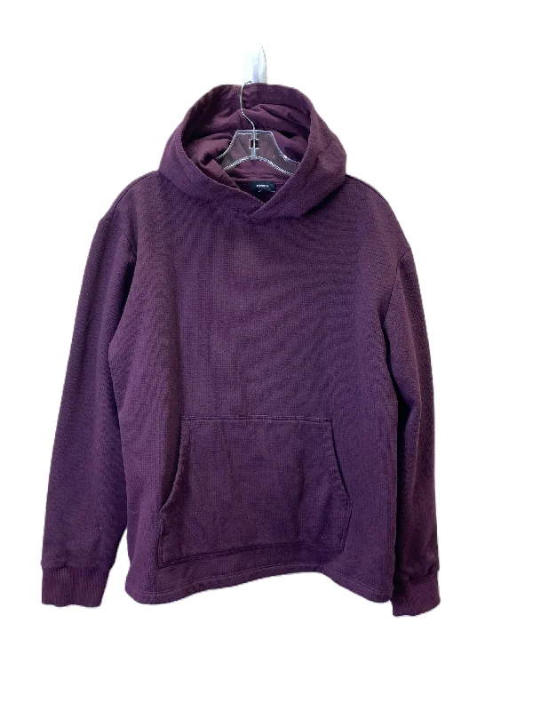 Men's Hoodies with Slim FitsSweatshirt Hoodie By Express In Maroon, Size: M