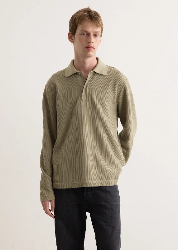 Men's Shirts with Appliqué DetailsRuben Double Face Long Sleeve Polo