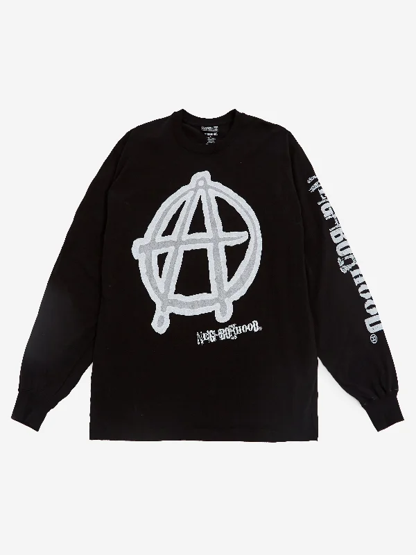 Men's Shirts with Single-Breasted DesignsNeighborhood x Anarchic Adjustment Tee Long Sleeve - Black Men's Shirts with Single-Breasted DesignsNeighborhood x Anarchic Adjustment Tee Long Sleeve - Black
