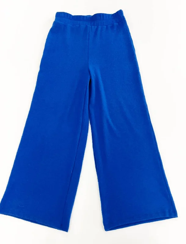 Comfort-Oriented Men's Lounge ShortsGirl's Soft Hacci Wide Leg Pant In Royal Blue