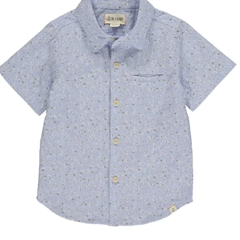 Men's Iron-Free Shirts for Wrinkle-Resistant WearBoy's Pier Short Sleeve Shirt In Blue Floral Men's Iron-Free Shirts for Wrinkle-Resistant WearBoy's Pier Short Sleeve Shirt In Blue Floral