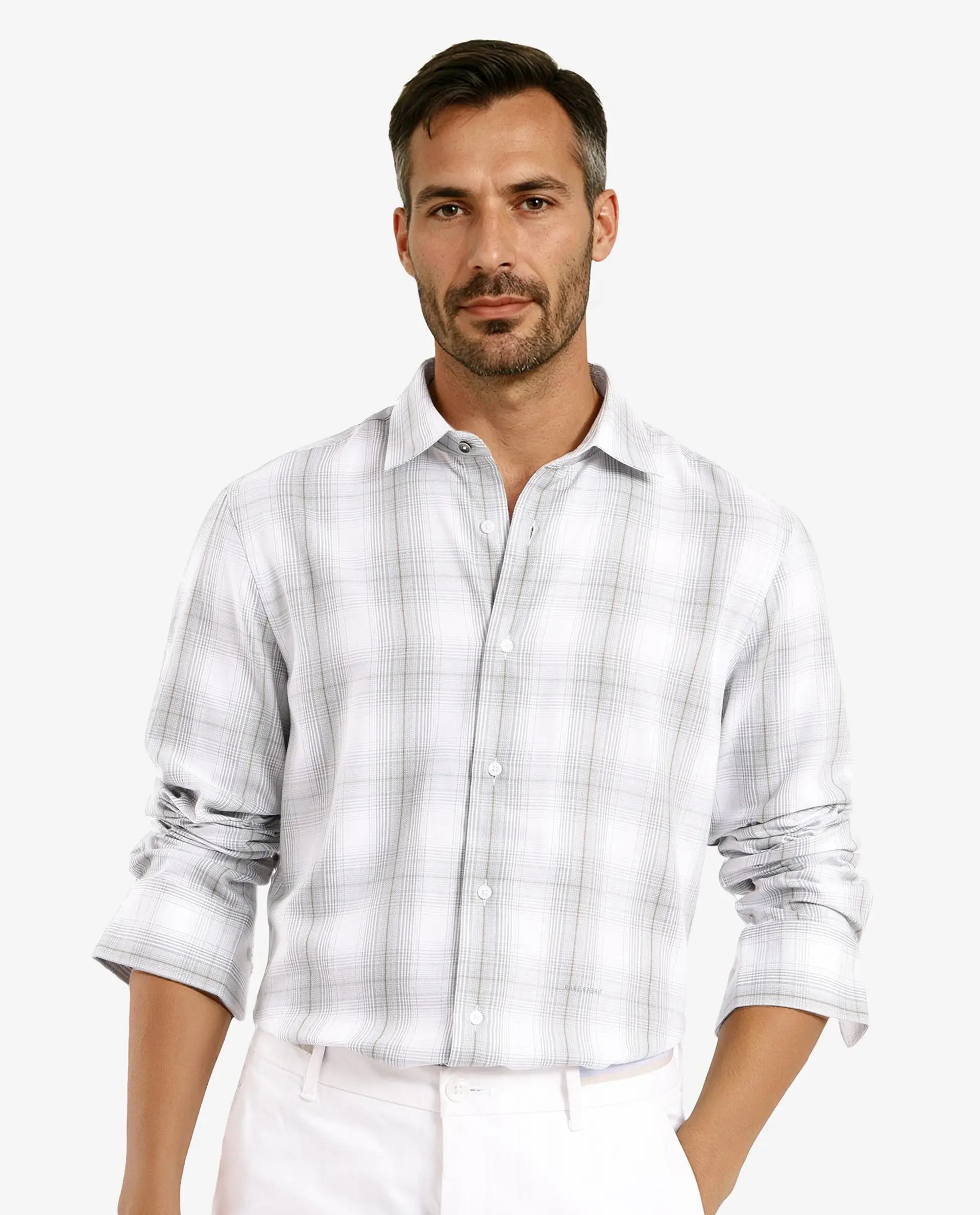 Men's Skinny-Fit Shirts for a Trendy LookRare Rabbit Men's Lorde Dusky Green Cotton Fabric Regular Fit Checks Shirt Men's Skinny-Fit Shirts for a Trendy LookRare Rabbit Men's Lorde Dusky Green Cotton Fabric Regular Fit Checks Shirt