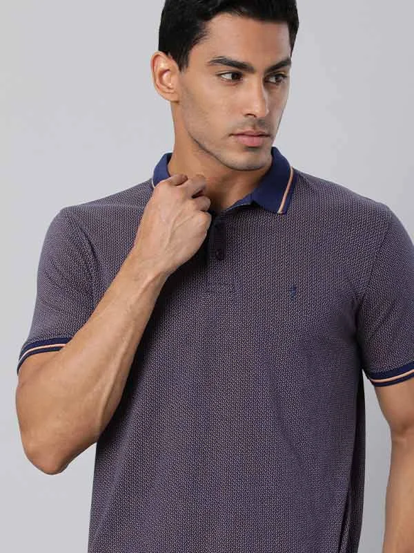 Men's Shirts with Lace-Up HemlinesMen Printed Polo T-Shirt